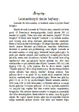 Leonardonyň ömür beýany